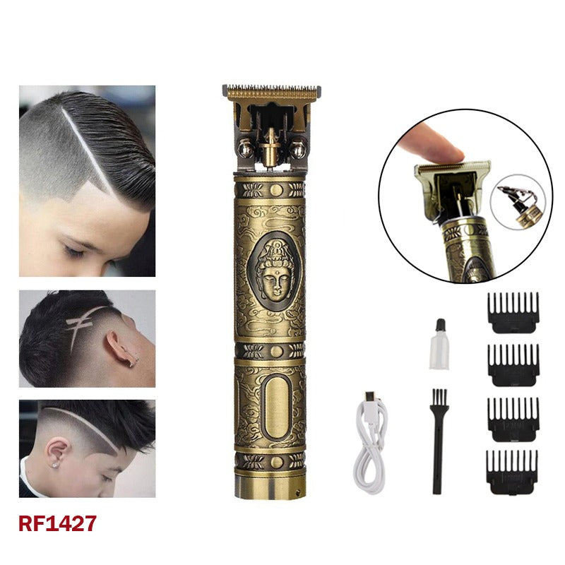 Vintage Electric Hair Clippers for Men โ Professional Trimmer, Shaver & Haircut Machine with Oil Head Carving, USB Rechargeable