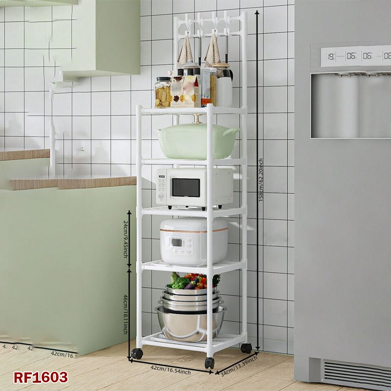 Kitchen Storage Rack, Microwave Oven Pot Rack, Household Floor-type Multi-functional Storage Rack, Multi-layer Storage Shelf