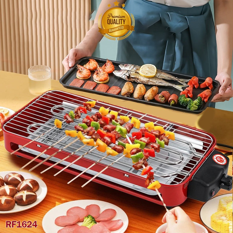 Health BBQ Grill Electric Double Layer with Adjustable Temperature and Drip Tray ā Indoor Kitchen Dining Tabletop Griddle BBQ Barbecue Smoke-Free Grill Stove for Kitchen Dinner Festival Cooking