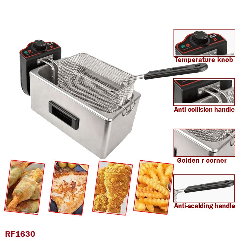 3.5L Electric Deep Fryer Stainless Steel โ 1800W with Adjustable Temperature Control & Removable Oil Basket