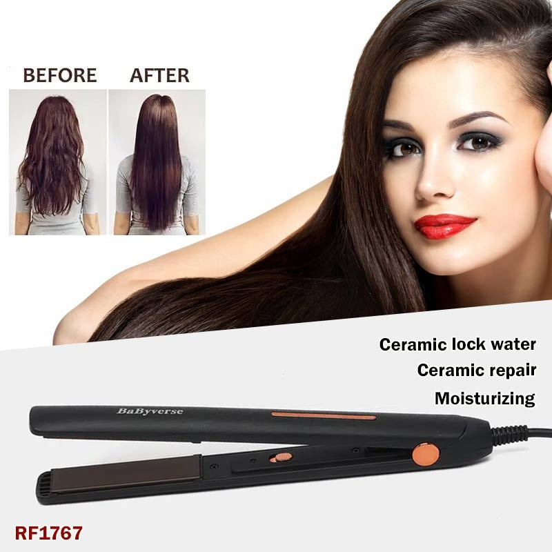 Hair Straightener - Ceramic Flat Iron with Negative Ions, Dual Voltage Hir Straightener for All Hair Types