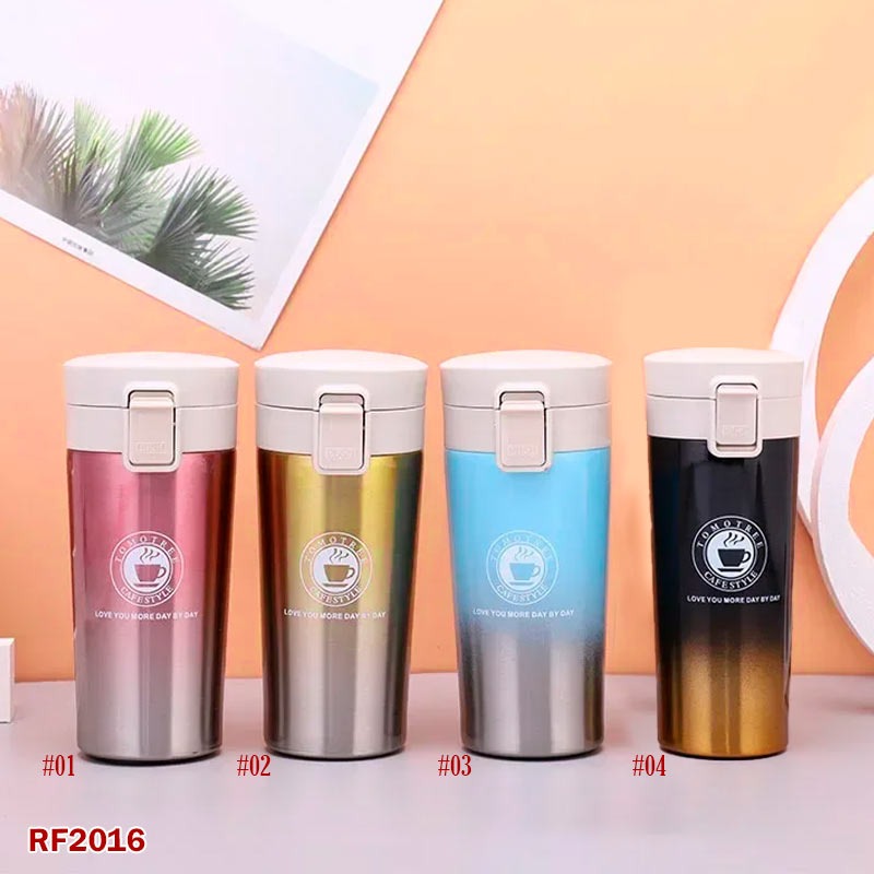 Travel Coffee Mug Tumbler β Reusable Stainless Steel Dual-Walled Vacuum Insulated 400 ml Thermal Flask with Leakproof Lid and Filter, Water Bottle for Hot & Cold Drinks