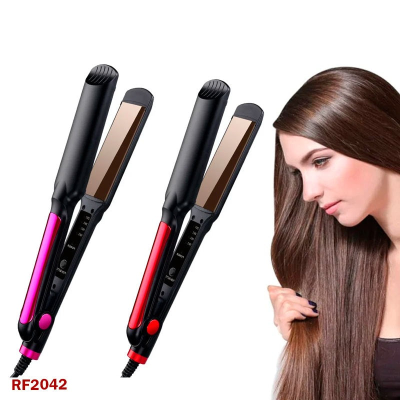 2-in-1 Hair Straightener & Curler, 30-Second Heat-Up, Wet/Dry Use, Flat Iron with US Plug 110V