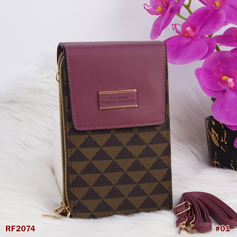 Girls Women Monogram Mobile Cell Phone Holder Pocket Wallet Hand Purse Clutch Crossbody Sling Bag