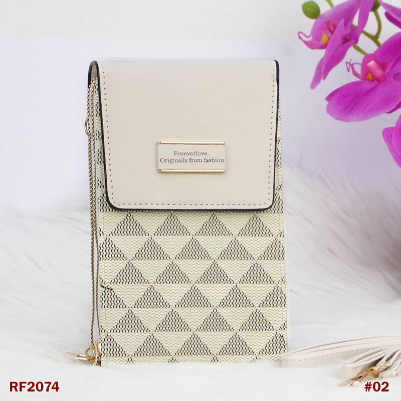 Girls Women Monogram Mobile Cell Phone Holder Pocket Wallet Hand Purse Clutch Crossbody Sling Bag