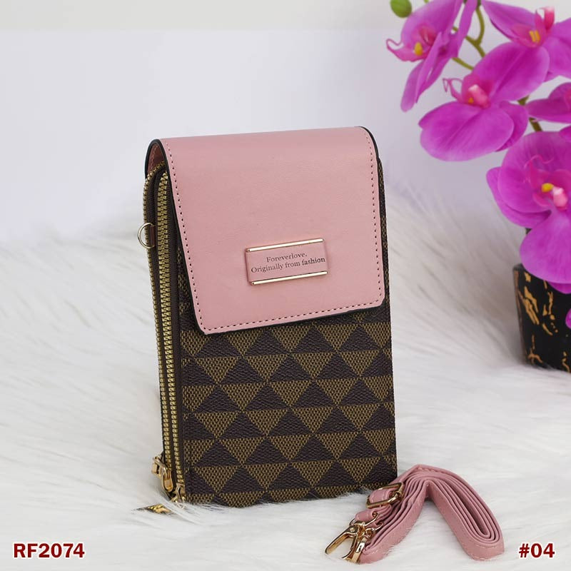 Girls Women Monogram Mobile Cell Phone Holder Pocket Wallet Hand Purse Clutch Crossbody Sling Bag