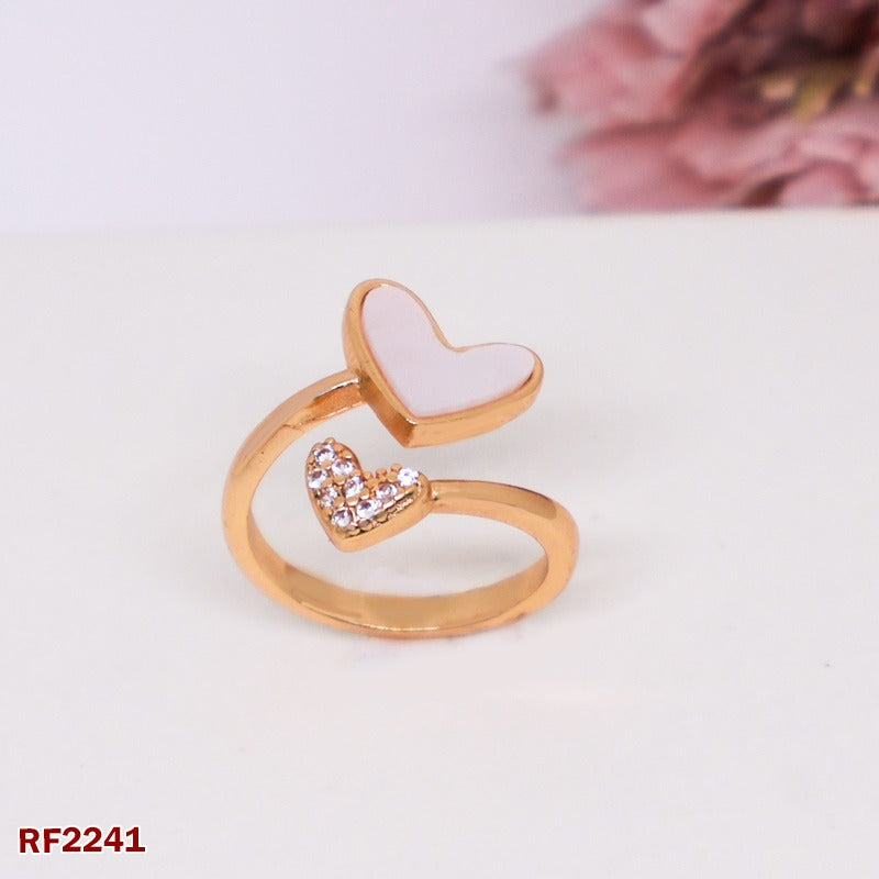 18K Gold Plated Adjustable Love Heart Ring - Elegant Free Size Jewelry for All Occasions