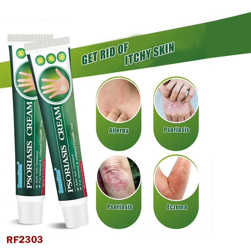 2pcs Antibacterial Cream for Psoriasis and Eczema Antifungal Cream, Helps Eczema, Ringworm Anti-Itch Cream with Gentler and Safer Herbal Ingredients Quickly Relives Itching for Face & Body