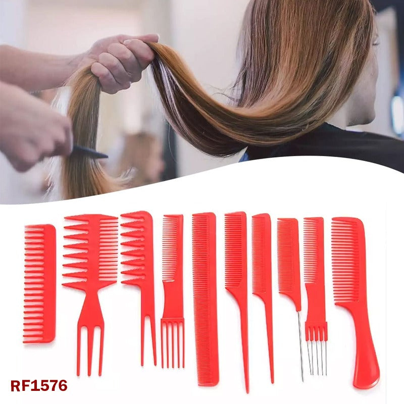 10 Pieces Professional Hair Styling Combs Set โ Anti-Static, Heat-Resistant Hairdressing Comb Set for Salon Stylists, Hairdressers, and Barbers