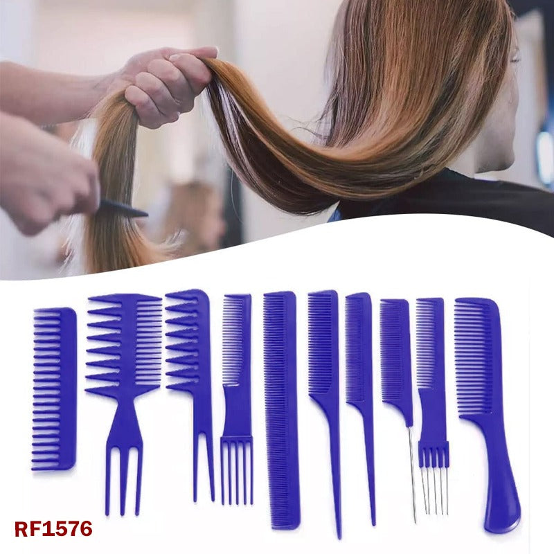 10 Pieces Professional Hair Styling Combs Set โ Anti-Static, Heat-Resistant Hairdressing Comb Set for Salon Stylists, Hairdressers, and Barbers