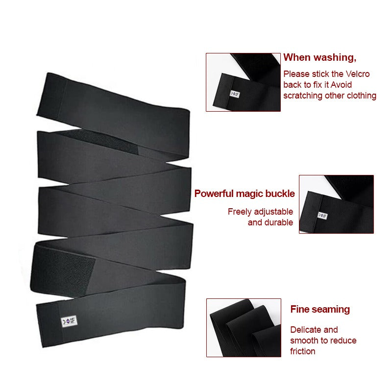 Waist Belt Elastic Band Weight Loss Flat Belly Belt Body Shaper Abdominal Belt After Delivery for Tummy Reduction Tummy Wrap Waist Trainer - 4 Meter Women Bandage