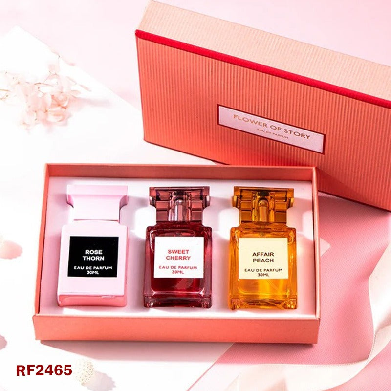 Eau de Parfum Spray, Fragrance Set for Women, 3 x 30 ml, Women's Perfume, Floral Fruity, Refreshing Cherry Perfume, 3 Different Fragrances, Fine Mist Perfume Set, Women's Fragrance