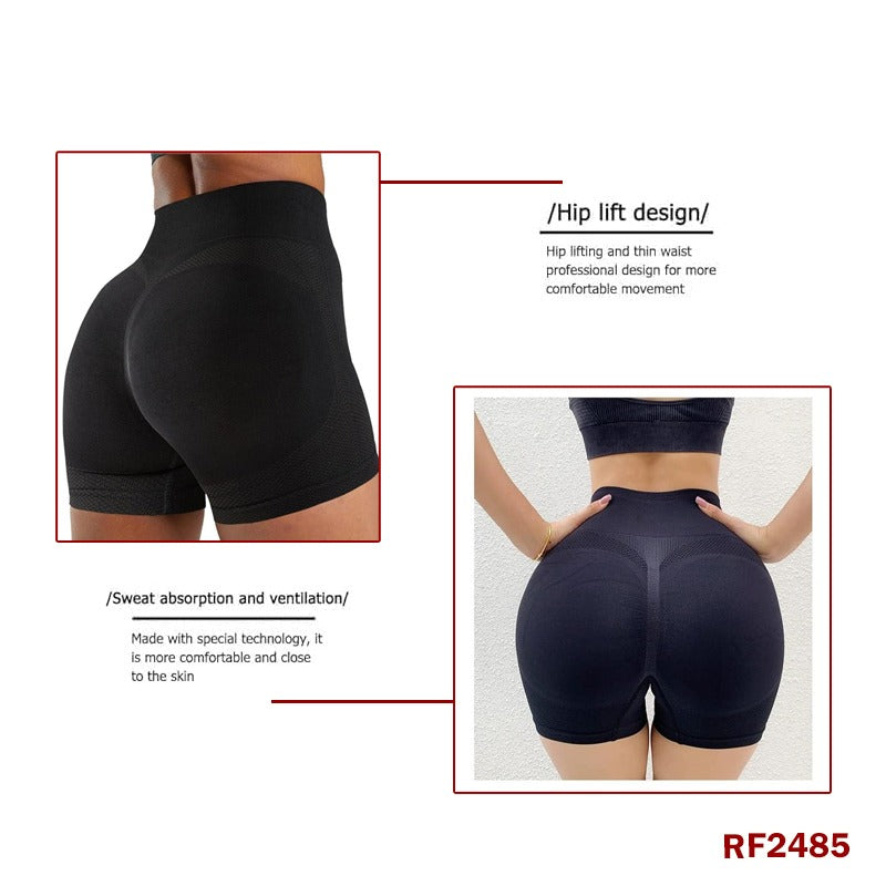 Sports Shorts High Waist Seamless Tummy Control Butt Lift Stretchable Tights Waist Compression Fitness Gym Scrunch Butt for Women