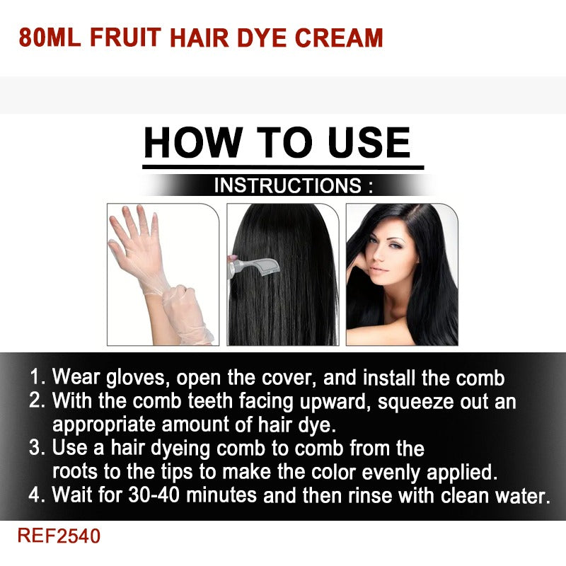 Home Natural Plant Fruit Hair Dye Cream - Quick & Precise Hair Coloring