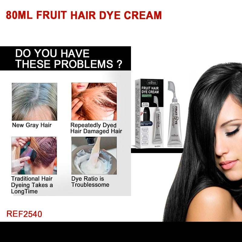 Home Natural Plant Fruit Hair Dye Cream - Quick & Precise Hair Coloring