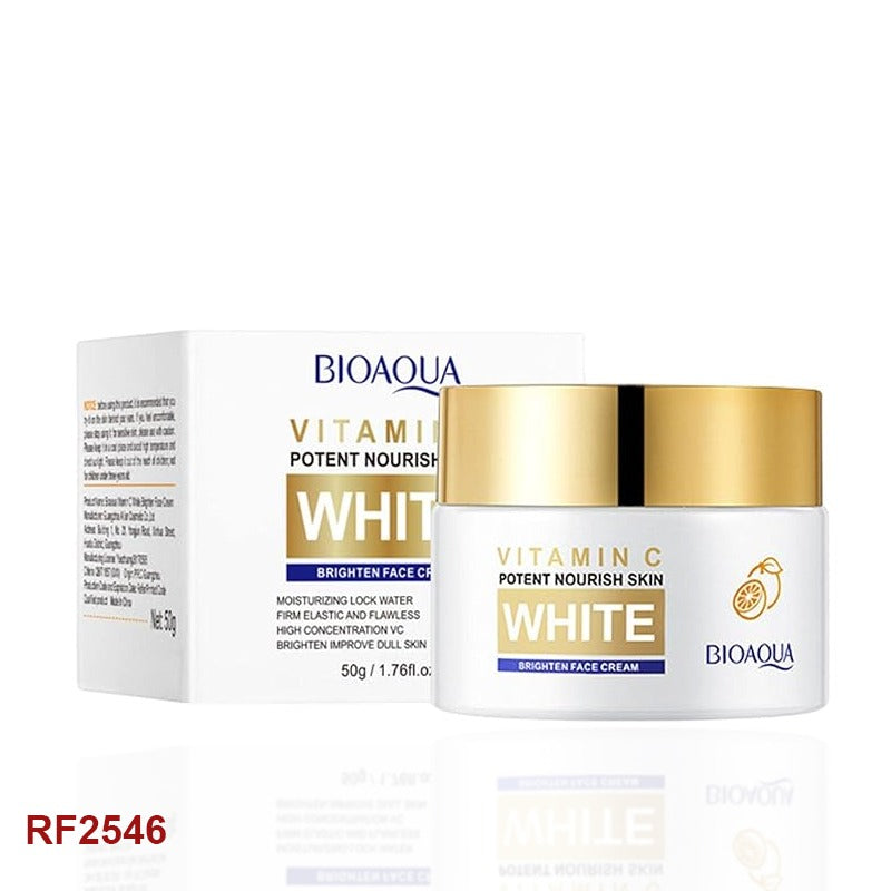 BIOAQUA Vitamin C Brightening Cream - Firming, Moisturizing & Nourishing Facial Cream (50g)