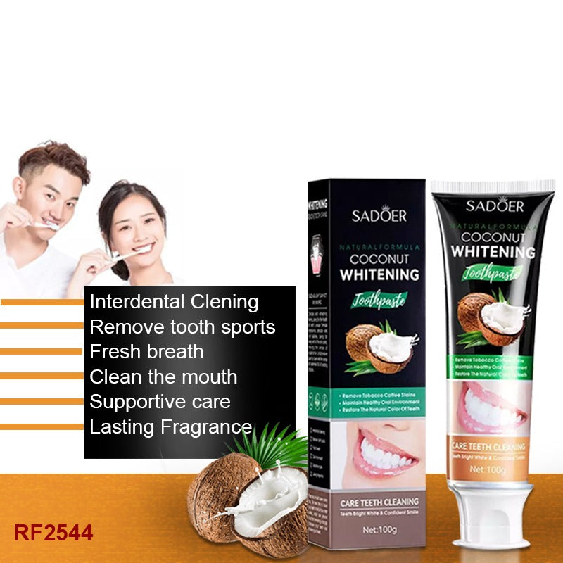 7-Day Whitening Toothpaste - Activated Coconut Charcoal for Teeth Whitening & Plaque Removal