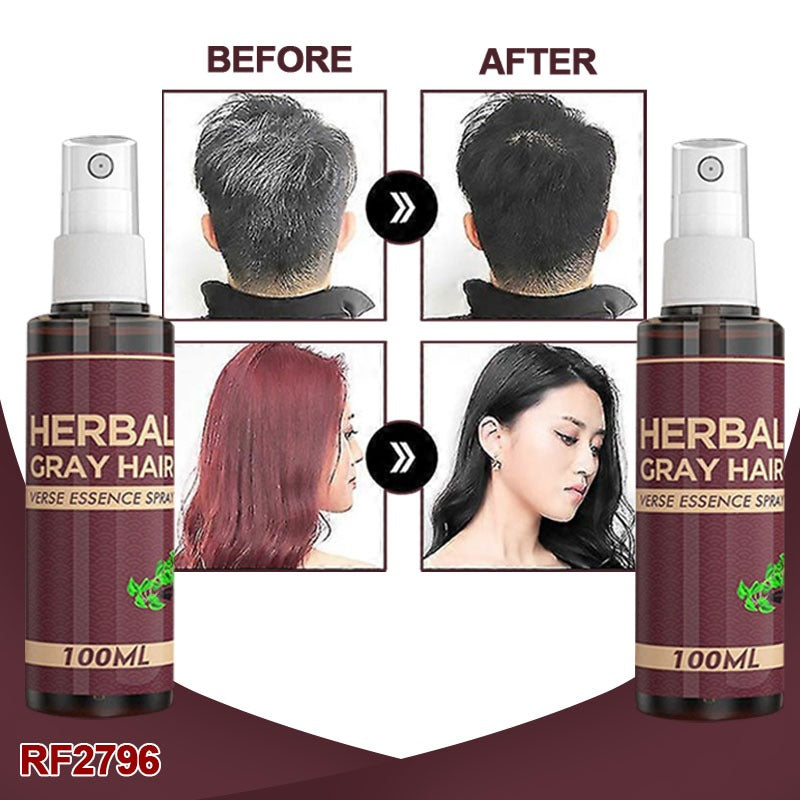 100ml Hair Darkening Spray, Anti-Gray Herbal Serum, Blacken and Reduce Gray Hair, Scalp Nourish Spray (2PC, 100g)