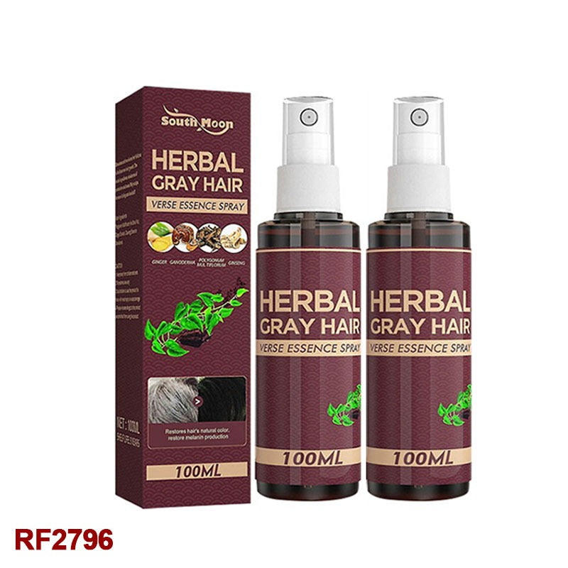 100ml Hair Darkening Spray, Anti-Gray Herbal Serum, Blacken and Reduce Gray Hair, Scalp Nourish Spray (2PC, 100g)