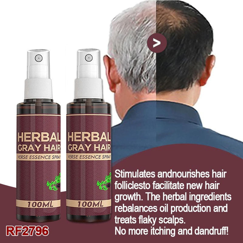 100ml Hair Darkening Spray, Anti-Gray Herbal Serum, Blacken and Reduce Gray Hair, Scalp Nourish Spray (2PC, 100g)