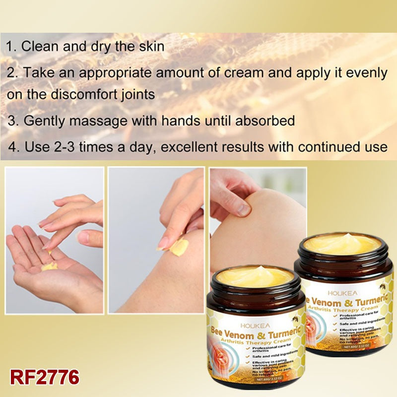 Bee Venom Cream, Bee Venom & Turmeric Cream, Professional Bee Venom Joint Cream, Natural Bee Venom Cream, Effective for the Back, Waist, Neck, Hands, Knees, Shoulders