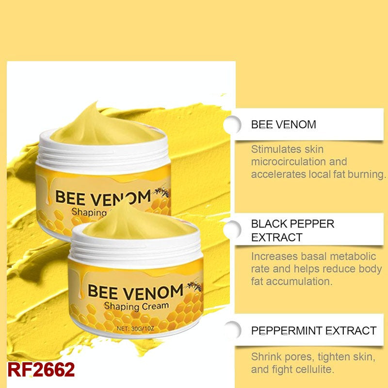 2PCS Bee Venom Shaping Cream, Bee Venom Cream, Bee Venom Anti Cellulite Cream, Bee Venom Firming Body Cream for Belly, Anti Cellulite Body Cream for Tightening Skin, Abdomen, Legs, Belly, Buttocks