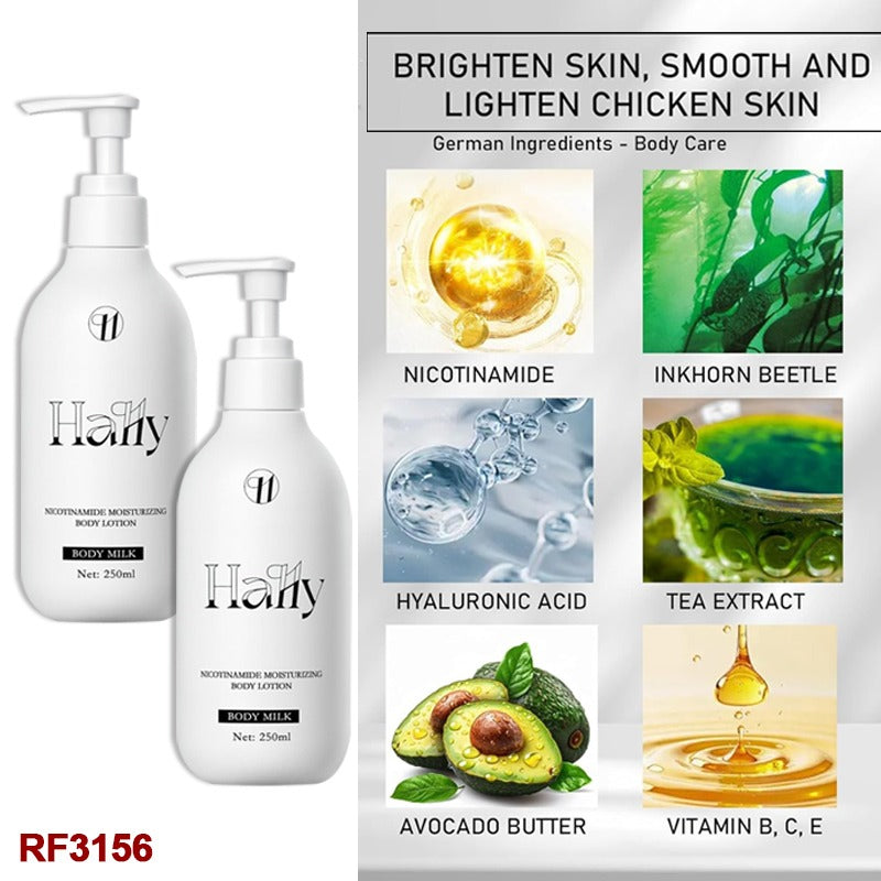 Hally Body Lotion, Original Hally Body Niacinamide Body Lotion, Improve Uneven Skin Tone, Deep Moisturizer Hydration, all Skin Types (2 pcs, 17.6 fl oz)