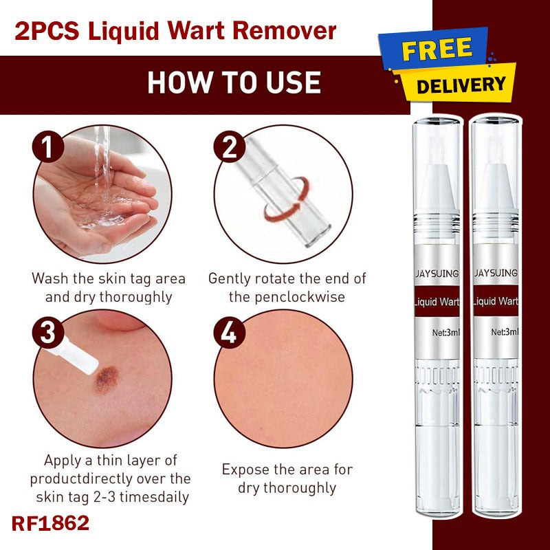 Skin Tags & Moles Remover,Wipe Off Tags & Moles Remover,Liquid Mole Removal Pen for All Skin Types,Fast Easy Effective,Easy to Remover 2PC
