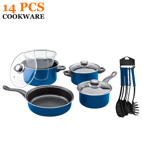 Olympia 14-Piece Non-Stick Cookware Set - Complete Kitchen Essentials for Effortless Cooking