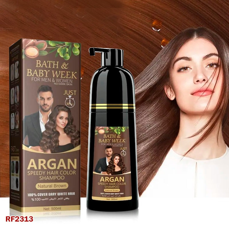 Argan Hair Color Shampoo for Men and Women โ 500ML, Nourishing & Long-Lasting Hair Dye Solution