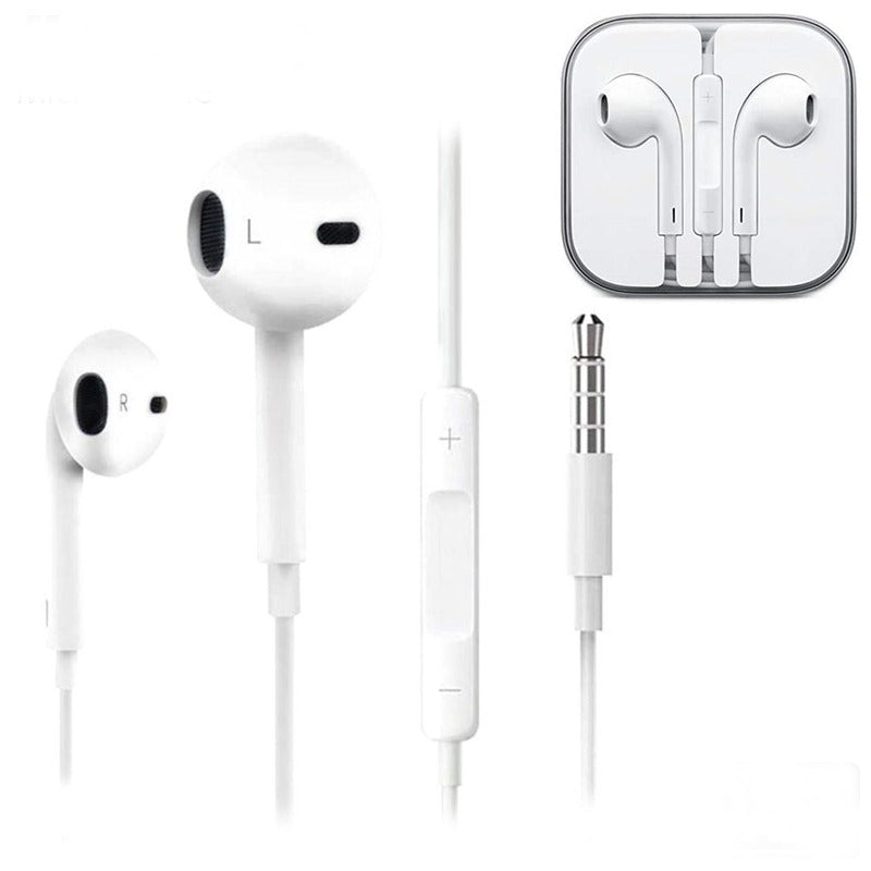 White Headsets Handsfree with Mic – Compatible with iPhone 5, Samsung, and Mobile Phones