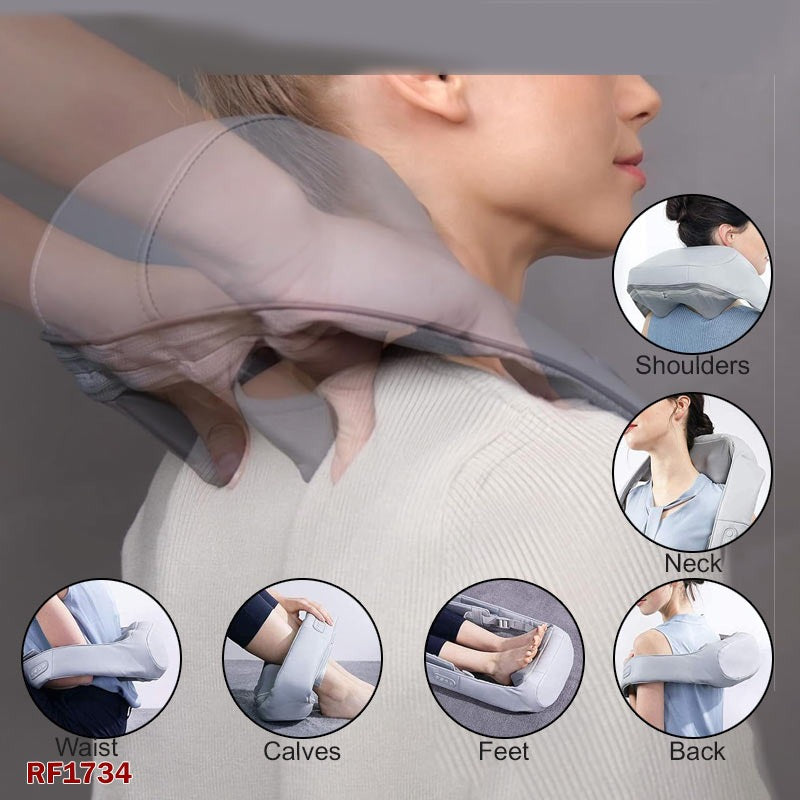 Cordless Neck and Shoulder Massager with Heat - Deep Tissue 4D Expert Kneading Massage Pillow for Ultimate Relaxation