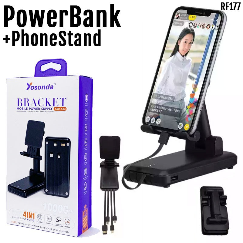 Power Bank 10,000 mAh with Phone Stand – Portable Charger & Convenient Stand for On-the-Go Use