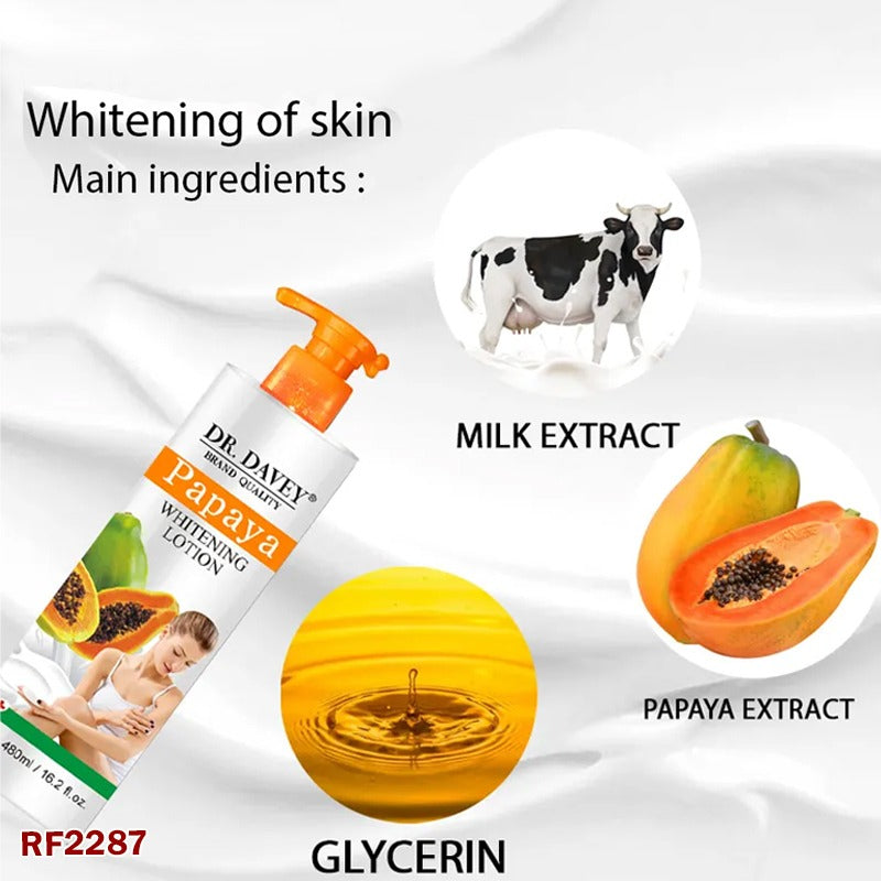 Dr. Davay Papaya Whitening Lotion 480ML – Natural Brightening & Deep Moisturizing Lotion
