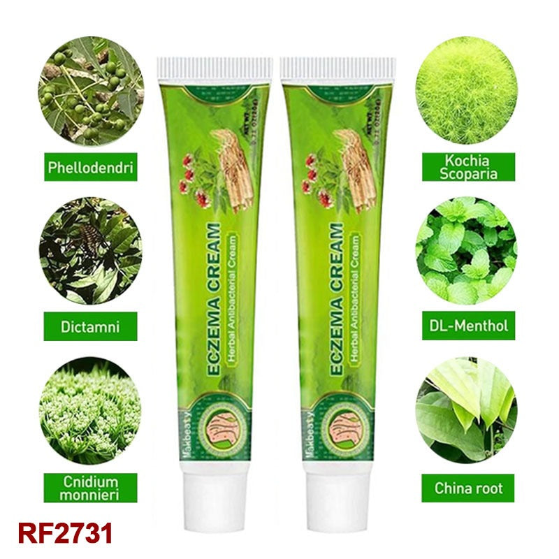 Foloose 2PCS Natural Chinese Herbal Eczema Psoriasis Creams Dermatitis and Rashes Eczema Pruritus Psoriasis Ointment, Psoriasis Treatment, Antibacterial Cream, for Body Itching (2Pcs)