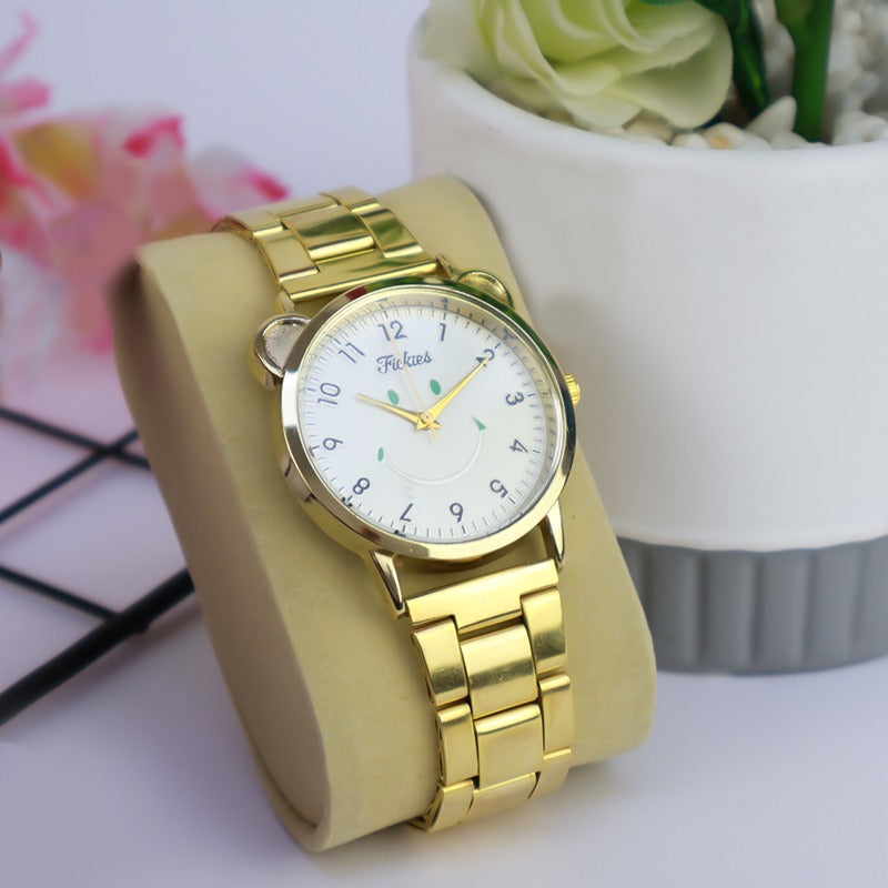 Women's Smiley Dial Analog Quartz Watch: Clear & Easy-to-Read Timepiece for Every Woman!