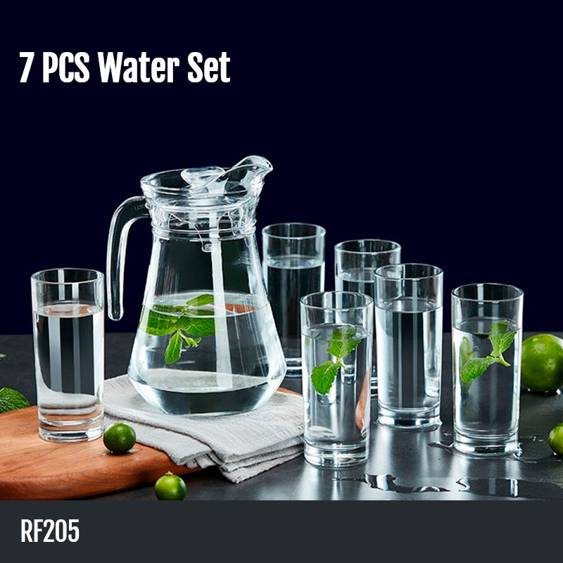 Premium 1300ml Glass Water Jug with Plastic Lid & Handle
