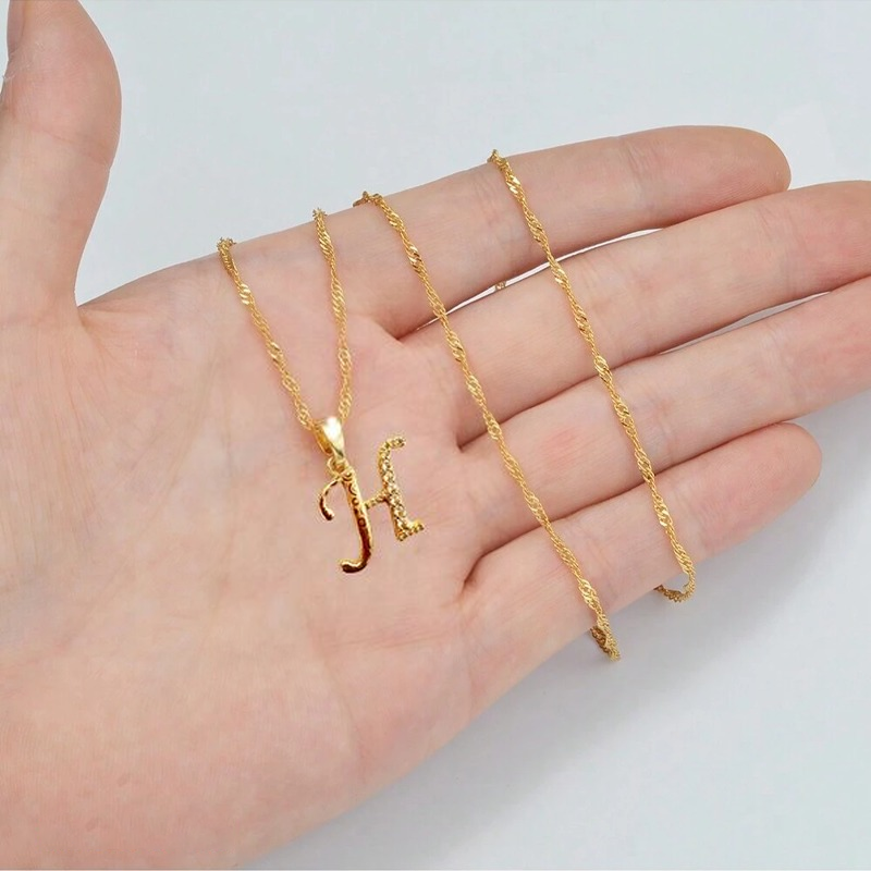 18K Gold Plated Initial Necklace β Personalized Alphabet Pendant Necklace for Women