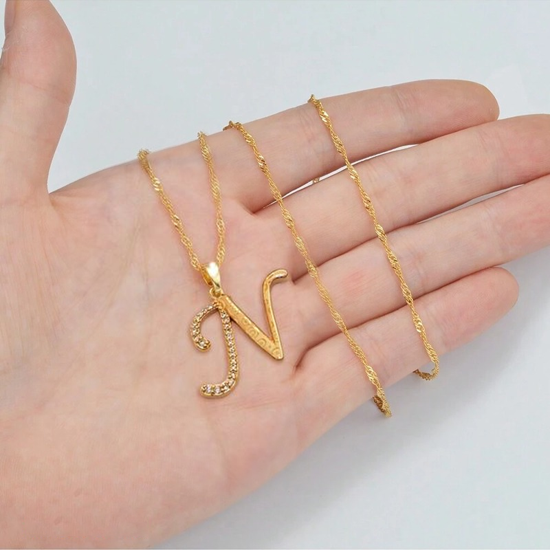 18K Gold Plated Initial Necklace β Personalized Alphabet Pendant Necklace for Women
