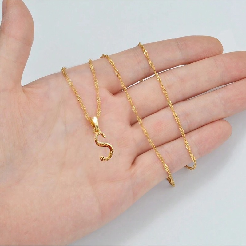 18K Gold Plated Initial Necklace β Personalized Alphabet Pendant Necklace for Women