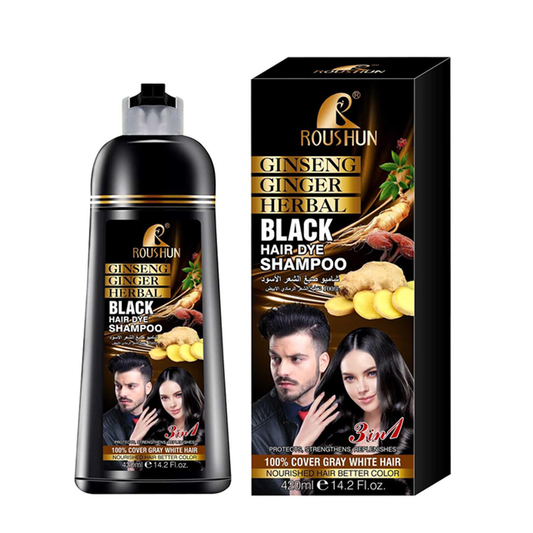 Newvenper Black Hair Colour Shampoo for Grey Hair, Hair Dye in Minutes, Natural and Long-Lasting Hair Dye Shampoo for Men and Women, 14.2 Fl.oz