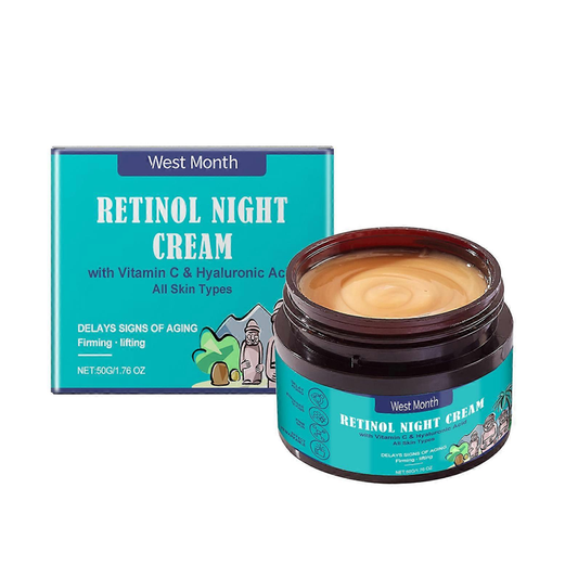 Retinol Night Cream, Retinol Anti-Aging Night Cream with Hyaluronic Acid & Vitamin C, Anti-Aging Cream for Oily & Dry Skin