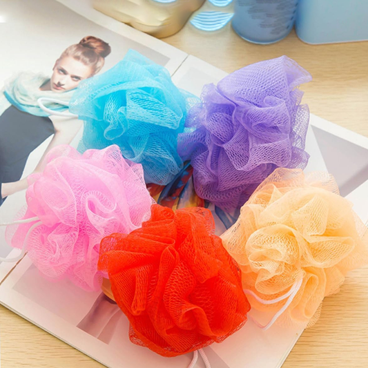Generic Random Color Bubble Loofah Flower Bath Ball – Soft Bath Flower Sponge for Gentle Exfoliation and Luxurious Lather