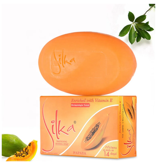 Silka Whitening Herbal Papaya Soap – 135g Natural Skin Brightening Formula
