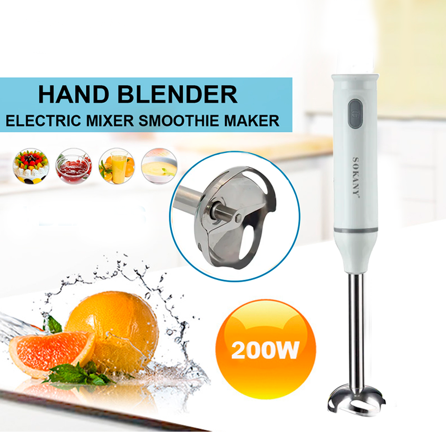 Sokany Electric Hand Mixer | 200W SK-1809 | Egg Beater &amp; Food Blender