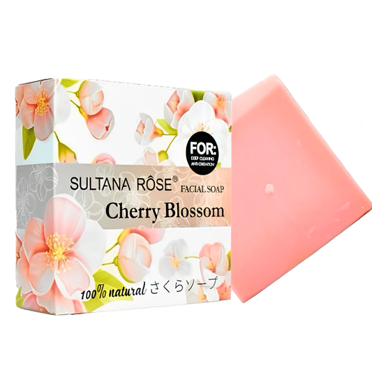 Sultana Rose Cherry Blossom Deep Cleaning Facial Soap – 100g for Radiant & Clear Skin