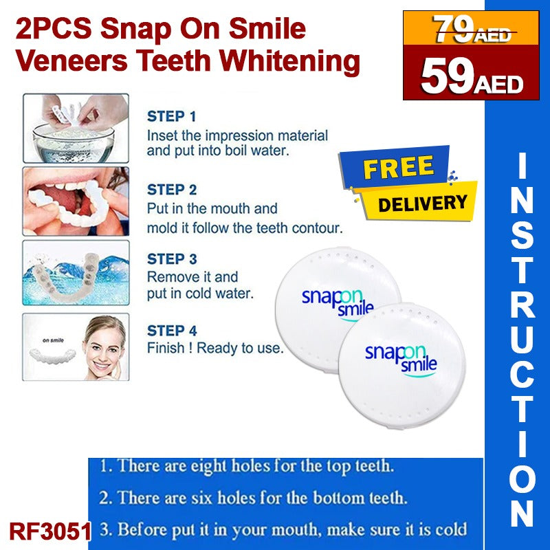 Snap-On Smile Veneers – Instant Teeth Whitening & Perfect Smile RF3051 ( 2 sets)