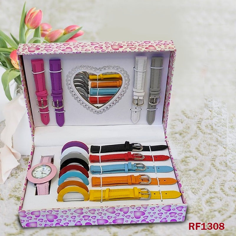 10 Changeable Strap Watch Set – Petite Tiny Watch Case for Ladies, Interchangeable Bands & Bezels for a Dainty Look, Perfect to Match All Outfits