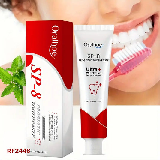 SP8 Probiotic Toothpaste | SP-8 Ultra Whitening Toothpaste | Teeth Whitening & Stain Removal | Fresh Breath Probiotic Toothpaste