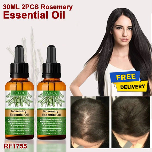 EELHOE  Rosemary Oil, Rosemary Oil for Hair, Skin Care, Eyebrows and Eyelashes, Rosemary Essential Oil for Hair Growth, Stimulate Hair Growth , 30MX2PCS